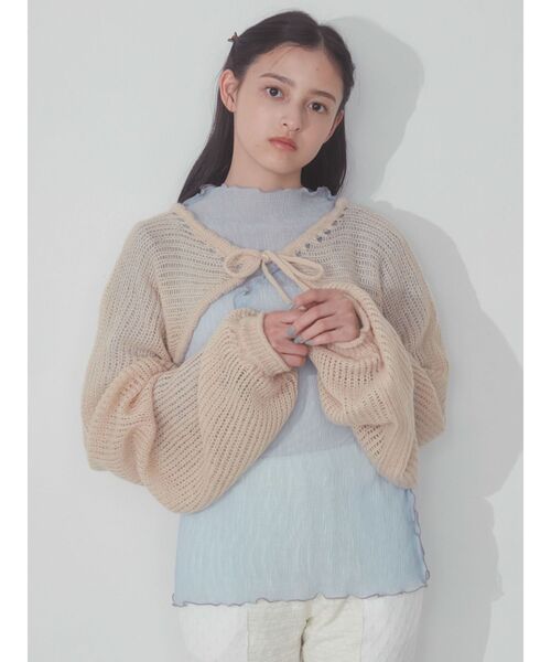 merry jenny（メリージェニー）の「モヘヤライクニットボレロ（カーディガン/ボレロ・レディース・ブラック/ピンク/ベージュ・FREE）」の21枚目の写真