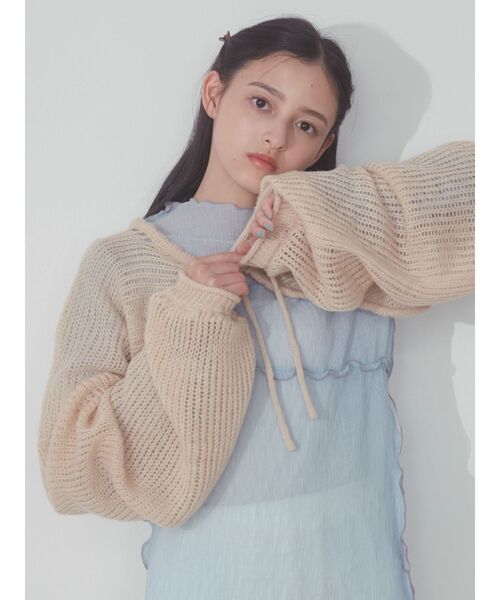 merry jenny（メリージェニー）の「モヘヤライクニットボレロ（カーディガン/ボレロ・レディース・ブラック/ピンク/ベージュ・FREE）」の22枚目の写真