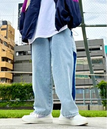 niko and... | ［niko and ...JEANS 2023AW］デニムリメイク風ラインパンツ(デニムパンツ)