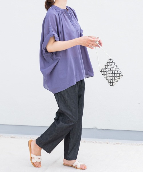 URBAN RESEARCH DOORS（アーバンリサーチドアーズ）の「ライトデニムタックイージーパンツ（デニムパンツ・レディース・ブラック/インディゴブルー・MEDIUM）」の8枚目の写真