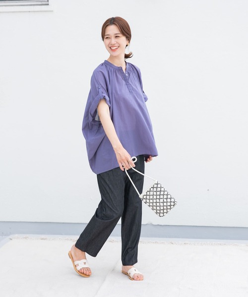 URBAN RESEARCH DOORS（アーバンリサーチドアーズ）の「ライトデニムタックイージーパンツ（デニムパンツ・レディース・ブラック/インディゴブルー・MEDIUM）」の12枚目の写真