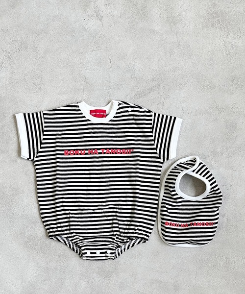 MARKEY'S（マーキーズ）の「【BOKU HA TANOSII】別注ボーダースタイ（スタイ/よだれかけ・キッズ・オレンジ/ブルー/ブラック・FREE）」の6枚目の写真