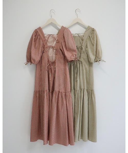JUMELLE(ジュメロ)の「Plaid check OP【低身長~高身長】(ワンピース・レディース・オレンジ/ベージュ・MEDIUM/SMALL)」の21枚目の写真