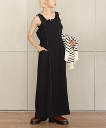w closet | 配色ステッチAラインキャミワンピース(ワンピース)