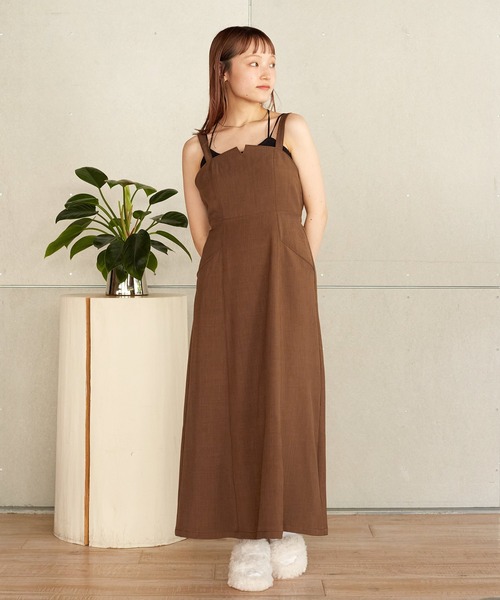 w closet(ダブルクローゼット)の「配色ステッチAラインキャミ w closet(ダブルクローゼット)の「配色ステッチAラインキャミ