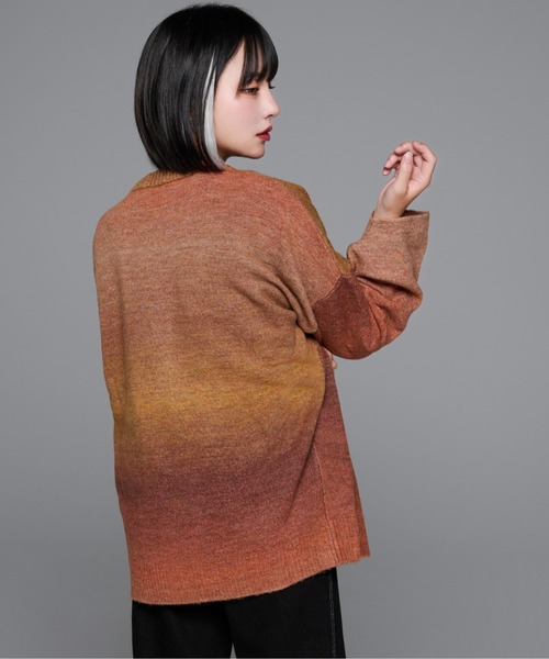 2way gradation knit cardigan/2wayグラデーションカーディガン(カーディガン/ボレロ)|adree(アドリー) 2way gradation knit cardigan/2wayグラデーションカーディガン(カーディガン/ボレロ)|adree(アドリー)