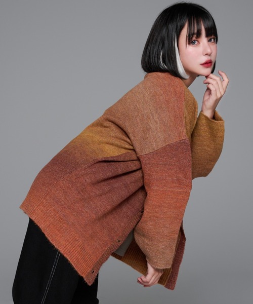 2way gradation knit cardigan/2wayグラデーションカーディガン(カーディガン/ボレロ)|adree(アドリー) 2way gradation knit cardigan/2wayグラデーションカーディガン(カーディガン/ボレロ)|adree(アドリー)