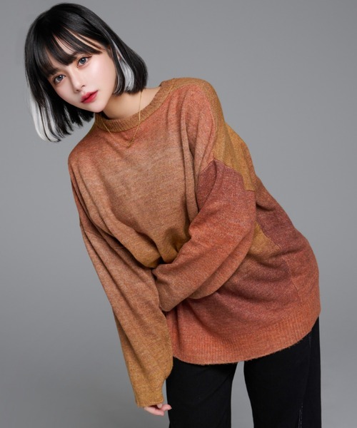 2way gradation knit cardigan/2wayグラデーションカーディガン(カーディガン/ボレロ)|adree(アドリー) 2way gradation knit cardigan/2wayグラデーションカーディガン(カーディガン/ボレロ)|adree(アドリー)
