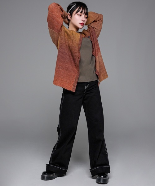 2way gradation knit cardigan/2wayグラデーションカーディガン(カーディガン/ボレロ)|adree(アドリー) 2way gradation knit cardigan/2wayグラデーションカーディガン(カーディガン/ボレロ)|adree(アドリー)