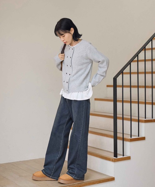 た*く様 Wizzard23aw ユーズドワイドデニム　サイズ2 Wizzard23aw ユーズドワイドデニム サイズ2 選べる2丈】ウエストボタン