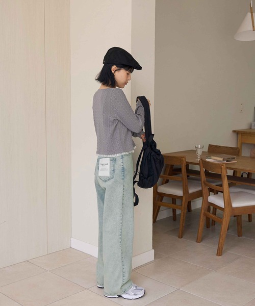 CHAN ME（チャンミ）の「【選べる2丈】ウエストボタンデニムワイドパンツ（デニムパンツ・レディース・インディゴブルー/ブルー/ライトブルー/ブラック/ブラック系その他/ブルー系その他/ブラック系その他2/サックスブルー・X-LARGE/XP/LARGE/LP/MP/SP/MEDIUM/SMALL/SS/X-SMALL）」の17枚目の写真