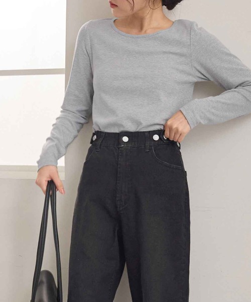 CHAN ME（チャンミ）の「【選べる2丈】ウエストボタンデニムワイドパンツ（デニムパンツ・レディース・インディゴブルー/ブルー/ライトブルー/ブラック/ブラック系その他/ブルー系その他/ブラック系その他2/サックスブルー・X-LARGE/XP/LARGE/LP/MP/SP/MEDIUM/SMALL/SS/X-SMALL）」の22枚目の写真