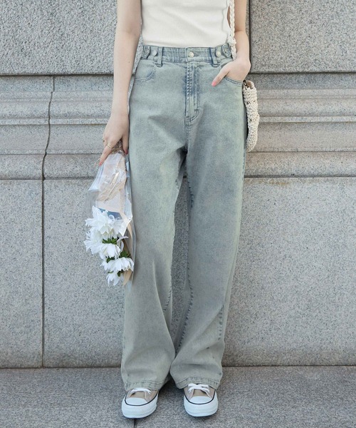 即日発送Lemaire ライトグレー ハイウエストデニムパンツ ベルト付き M 即日発送Lemaire ライトグレー ハイウエストデニムパンツ ベルト