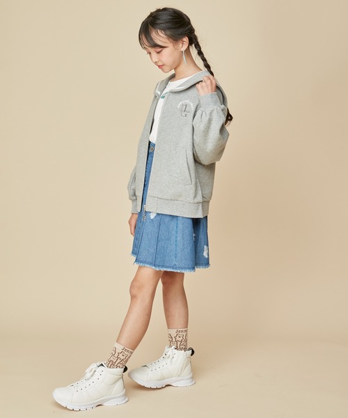 ラプレ プリーツデニムスカート 日本製 ラブトキシック Lovetoxic 美脚見えデニムプリーツスカート （L