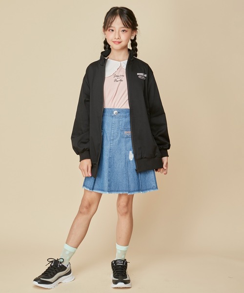 JENNI love（ジェニィラブ）の「【ウエスト調整可能】ダメージデニムプリーツスカート（デニムスカート・キッズ・ネイビー/ブルー・130cm/140cm/160cm/150cm）」の11枚目の写真