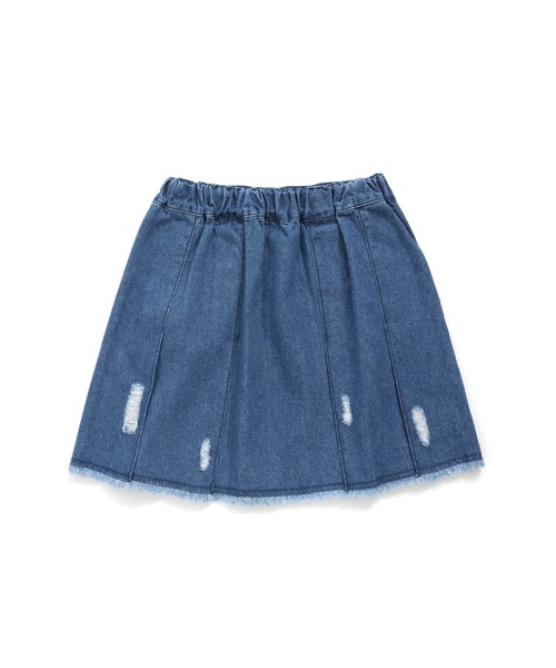 JENNI love（ジェニィラブ）の「【ウエスト調整可能】ダメージデニムプリーツスカート（デニムスカート・キッズ・ネイビー/ブルー・130cm/140cm/160cm/150cm）」の16枚目の写真