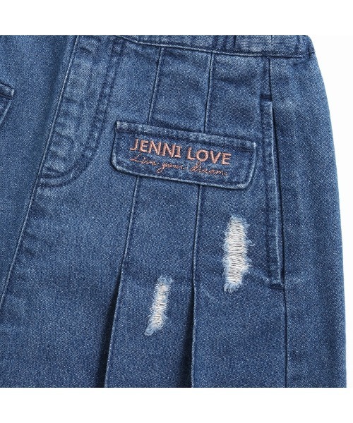 JENNI love（ジェニィラブ）の「【ウエスト調整可能】ダメージデニムプリーツスカート（デニムスカート・キッズ・ネイビー/ブルー・130cm/140cm/160cm/150cm）」の18枚目の写真