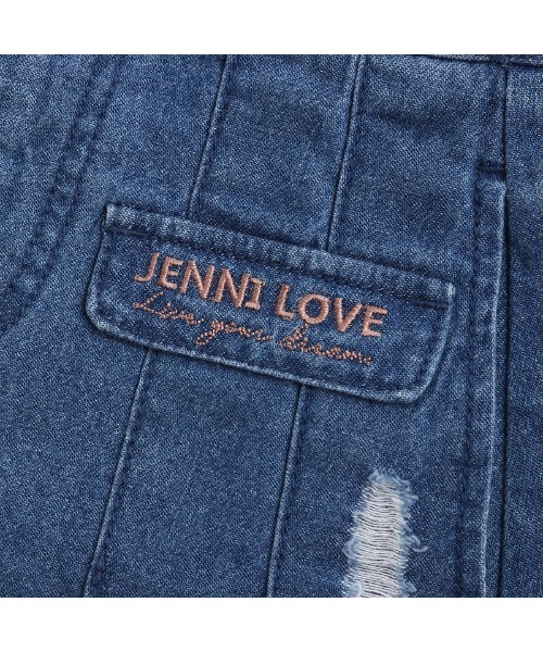 JENNI love（ジェニィラブ）の「【ウエスト調整可能】ダメージデニムプリーツスカート（デニムスカート・キッズ・ネイビー/ブルー・130cm/140cm/160cm/150cm）」の19枚目の写真