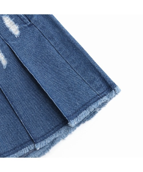 JENNI love（ジェニィラブ）の「【ウエスト調整可能】ダメージデニムプリーツスカート（デニムスカート・キッズ・ネイビー/ブルー・130cm/140cm/160cm/150cm）」の22枚目の写真