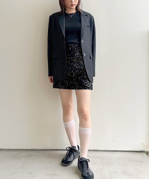 ENLIKE(エンリケ)の「スパンコールミニスカート(スカート・レディース・グレー/ブラック・S/M)」の7枚目の写真