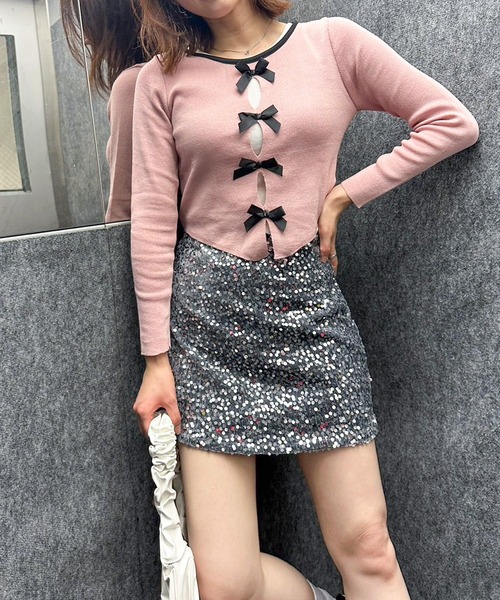 ENLIKE(エンリケ)の「スパンコールミニスカート(スカート・レディース・グレー/ブラック・S/M)」の19枚目の写真