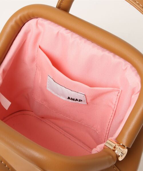 ANAP（アナップ）の「2WAYミニボストンバッグ（ショルダーバッグ・レディース・キャメル/ライトピンク/ダークグレー・FREE）」の6枚目の写真