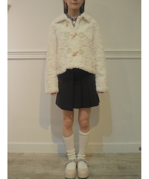 LA POMME petit（ラポミ・プチ）の「Horn Button Fur Coat ファー 