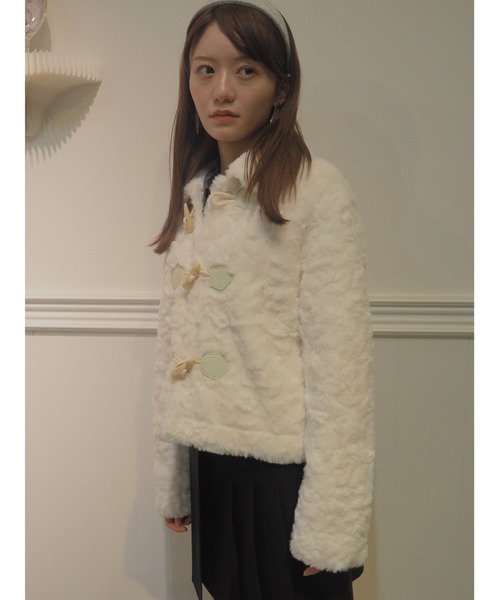 LA POMME petit（ラポミ・プチ）の「Horn Button Fur Coat ファー 