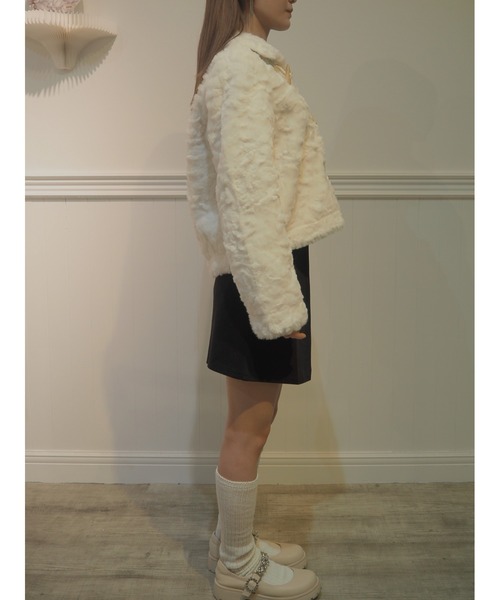 LA POMME petit（ラポミ・プチ）の「Horn Button Fur Coat ファー 
