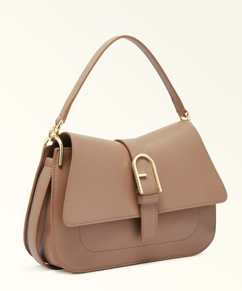 新品■フルラFURLA■トップハンドルバッグ■ゴールド フルラ フロー (Furla Flow) トップハンドルバッグ M（ハンドバッグ