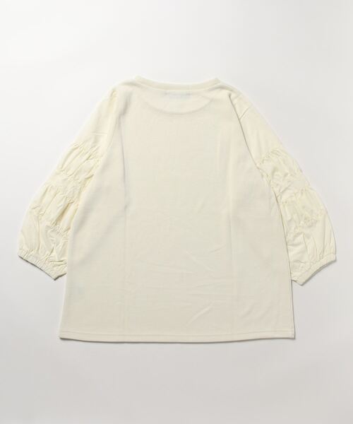 OWLSPALE（オールズペール）の「ギャザースリーブドッキングプルオーバー（シャツ/ブラウス・レディース・ライトブラック/ホワイト・FREE）」の16枚目の写真