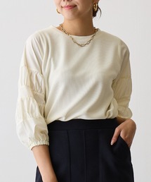 OWLSPALE | ギャザースリーブドッキングプルオーバー(シャツ/ブラウス)