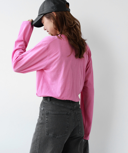 JOURNAL STANDARD relume（ジャーナルスタンダード　レリューム）の「《追加2》シアークルーネックロングTEE（Tシャツ/カットソー・レディース・ホワイト/ブラック/バーガンディー/ライトグレー・FREE）」の7枚目の写真