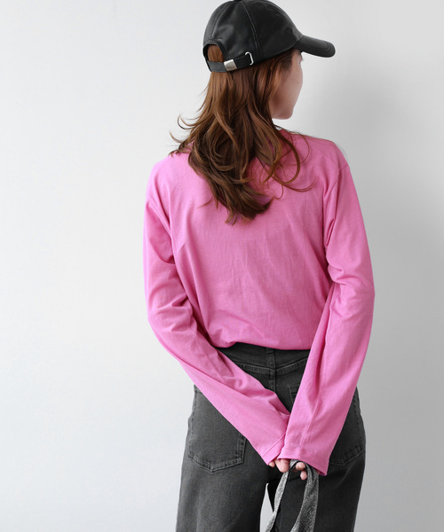 JOURNAL STANDARD relume（ジャーナルスタンダード　レリューム）の「《追加2》シアークルーネックロングTEE（Tシャツ/カットソー・レディース・ホワイト/ブラック/バーガンディー/ライトグレー・FREE）」の8枚目の写真
