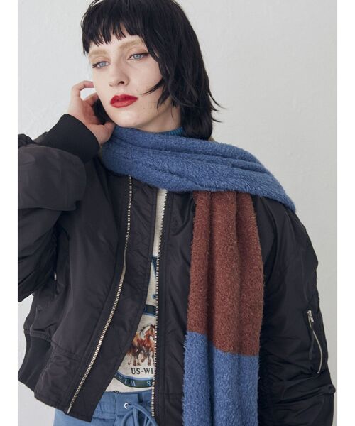 jouetie（ジュエティ）の「ボリュームニットマフラー（マフラー・レディース・ブラック/カーキ/パープル・FREE）」の15枚目の写真