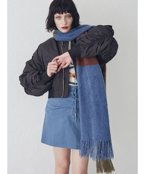 jouetie（ジュエティ）の「ボリュームニットマフラー（マフラー・レディース・ブラック/カーキ/パープル・FREE）」の16枚目の写真