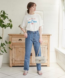 ハイウエスト テーパード デニムパンツ