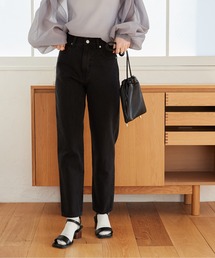 ハイウエスト テーパード デニムパンツ