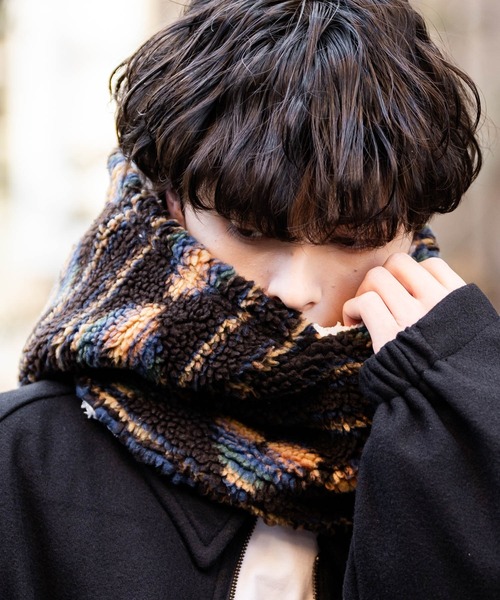 Rocky Monroe(ロッキーモンロー)の「リバーシブル フードウォーマー/2WAY ボアネックウォーマー(ネックウォーマー/スヌード・メンズ・ブラック/ベージュ/ネイビー/ライトベージュ/オレンジ/ブルー/カモフラージュ/ブラウン/グレー/オフホワイト・M/L)」の5枚目の写真