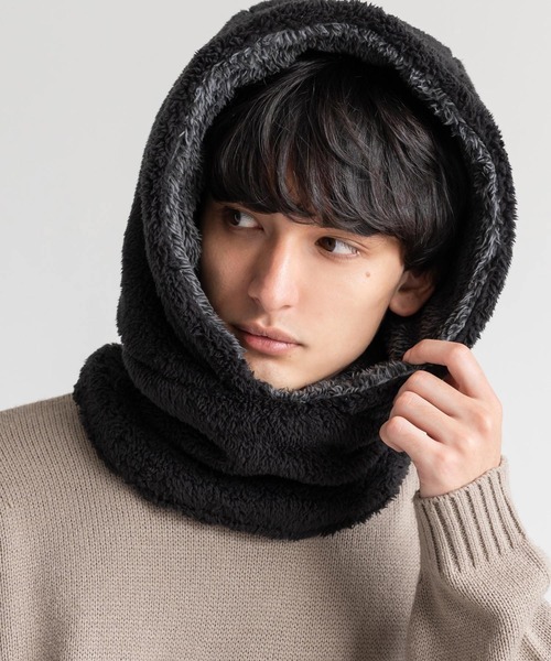 Rocky Monroe(ロッキーモンロー)の「リバーシブル フードウォーマー/2WAY ボアネックウォーマー(ネックウォーマー/スヌード・メンズ・ブラック/ベージュ/ネイビー/ライトベージュ/オレンジ/ブルー/カモフラージュ/ブラウン/グレー/オフホワイト・M/L)」の15枚目の写真