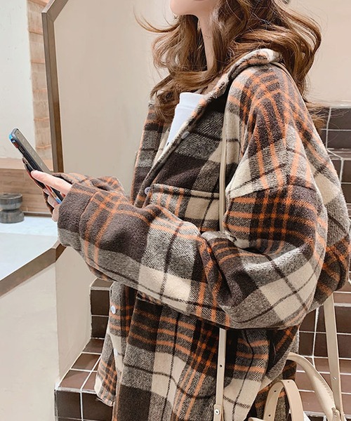 meJane(ミージェーン)の「ビンテージライクチェックネルシャツ(シャツ/ブラウス・レディース・ホワイト系/ブラウン系・FREE)」の13枚目の写真