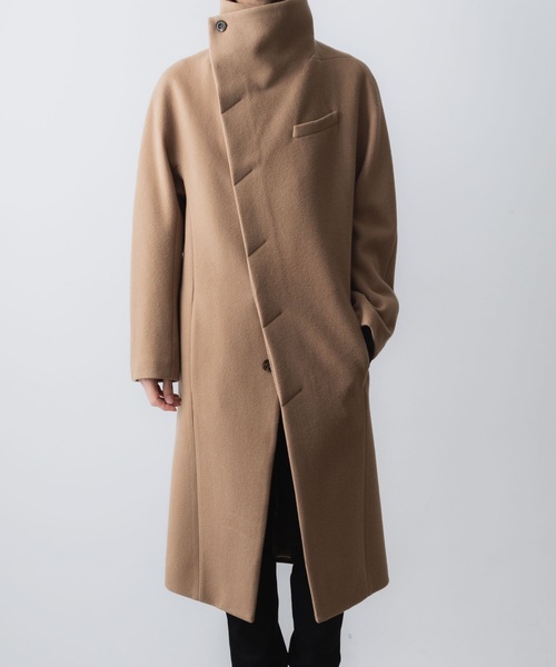 ato（アトウ）の「ENGLAND LAMB MELTON STAND COLLAR  COAT（ステンカラーコート・メンズ・ネイビー/ブラック/ベージュ・46/44/48）」の21枚目の写真