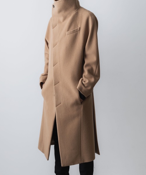 ato（アトウ）の「ENGLAND LAMB MELTON STAND COLLAR  COAT（ステンカラーコート・メンズ・ネイビー/ブラック/ベージュ・46/44/48）」の22枚目の写真