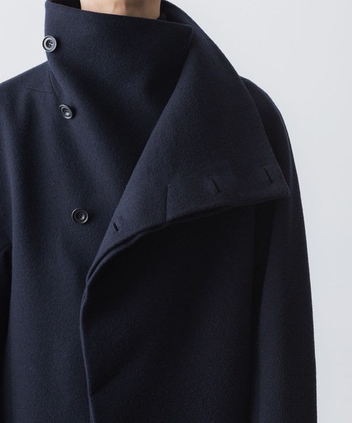 ato（アトウ）の「ENGLAND LAMB MELTON STAND COLLAR  COAT（ステンカラーコート・メンズ・ネイビー/ブラック/ベージュ・46/44/48）」の20枚目の写真