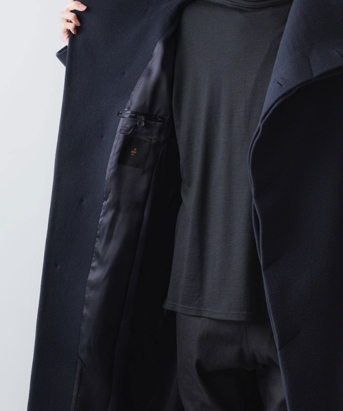 ato（アトウ）の「ENGLAND LAMB MELTON STAND COLLAR  COAT（ステンカラーコート・メンズ・ネイビー/ブラック/ベージュ・46/44/48）」の21枚目の写真