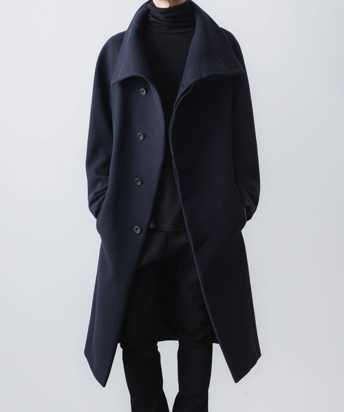 ato（アトウ）の「ENGLAND LAMB MELTON STAND COLLAR  COAT（ステンカラーコート・メンズ・ネイビー/ブラック/ベージュ・46/44/48）」の22枚目の写真