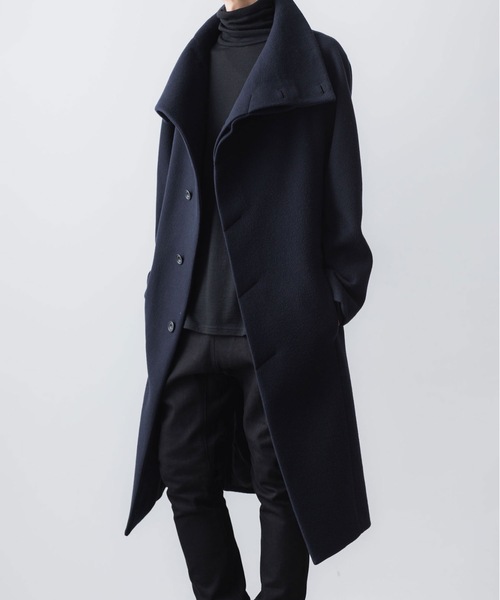 ato（アトウ）の「ENGLAND LAMB MELTON STAND COLLAR  COAT（ステンカラーコート・メンズ・ネイビー/ブラック/ベージュ・46/44/48）」の16枚目の写真