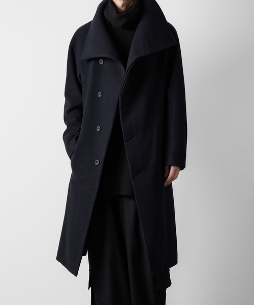 ＜Ｈ＞PILE MELTON STAND COLLAR COAT Cole Haan Wool Melton Stand Collar Jacket With Patch Pockets