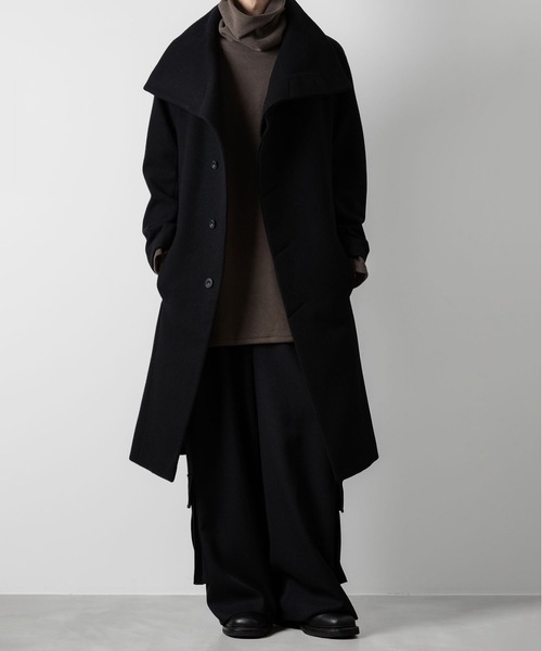 【Theory】スタンドカラーメルトンコート　LAMB MELTON グレー　S Theory】スタンドカラーメルトンコート LAMB MELTON グレー S
