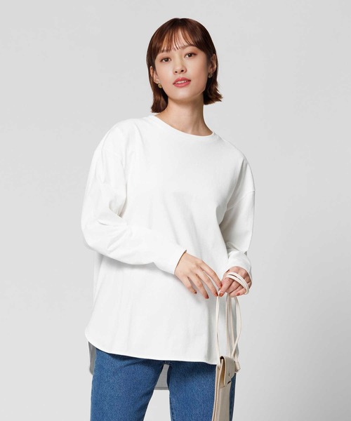 BACK NUMBER（バックナンバー）の「【BACK NUMBER】【エクストラサーモ】ラウンド長袖Ｔシャツ（Tシャツ/カットソー・レディース・キナリ/オフホワイト/ブラック・M/L）」の2枚目の写真